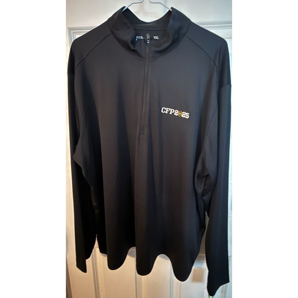 2025 College Football Playoff Official Antigua Black Tribute 1/4 Zip Pullover